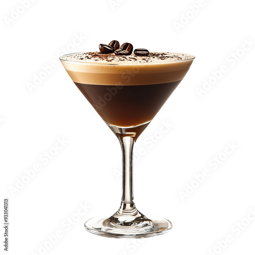 espresso martini cocktail clip art isolated on white background