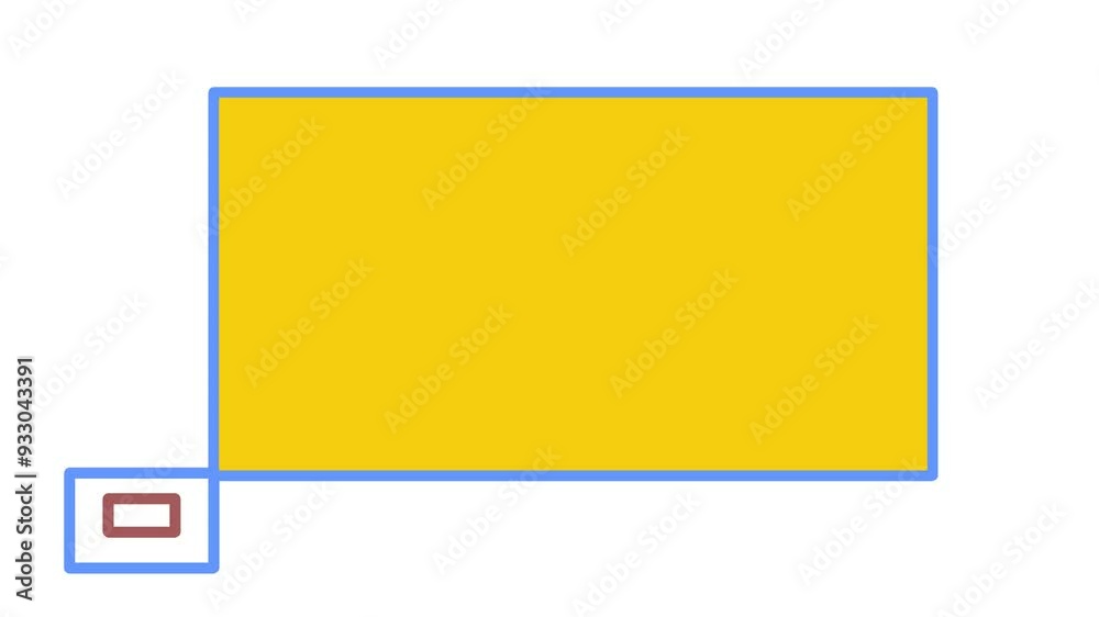There is a yellow frame in the middle of the image and a smaller outline at the bottom. There is a yellow frame in the middle of the image and a smaller outline at the bottom.