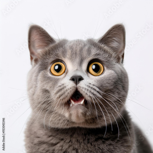 何かの驚いてびっくり目玉の飼い猫