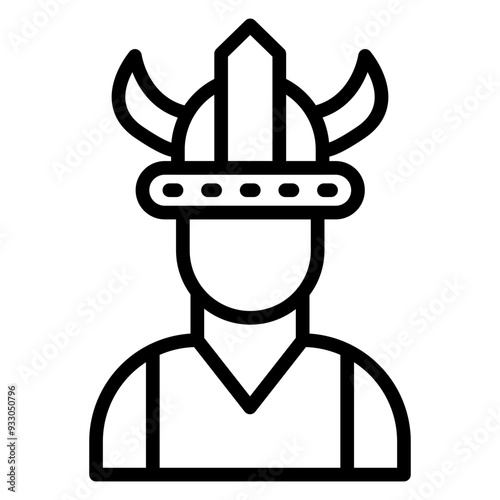 Viking Man Icon Style