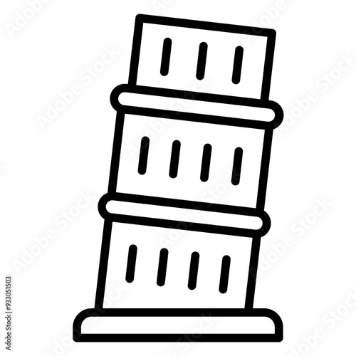 Pisa Tower Icon Style