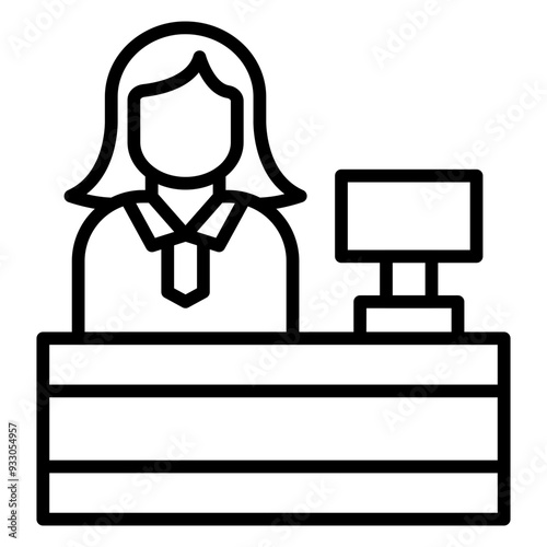 Clerk Female Icon Style