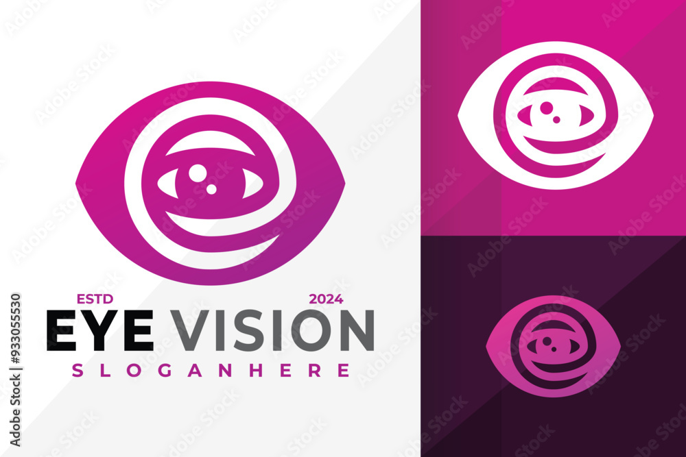 Letter E Eye Logo design vector symbol icon illustration Letter E Eye Logo design vector symbol icon illustration
