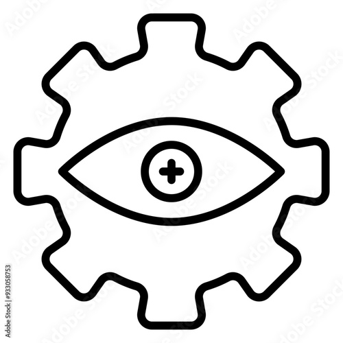 Automatic Eye Examination Icon Style