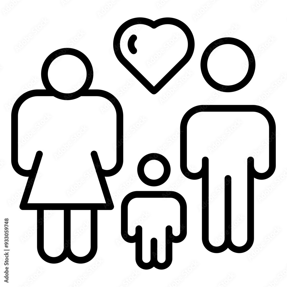 Happy Family Icon Style Happy Family Icon Style