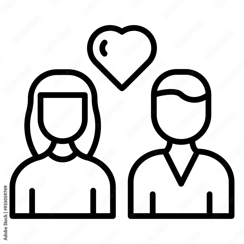 Happy Couple Icon Style Happy Couple Icon Style