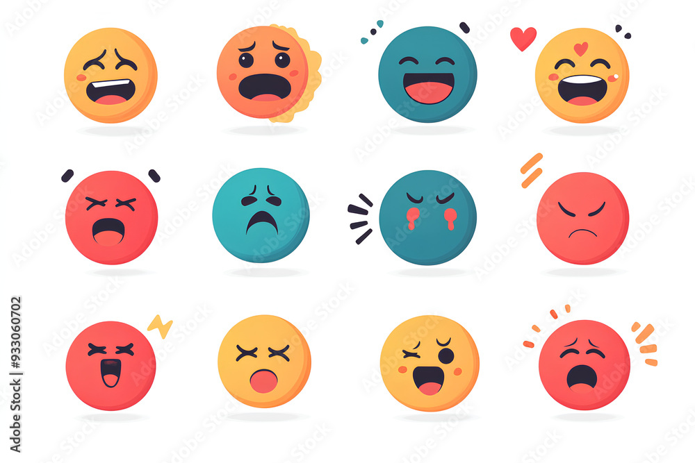 emoticon emoji vector character, Vector Emoji Set with Different Reactions for Social Networks Isolated on White Background, Modern Emoticons Collection in Flat Style Design emoticon emoji vector character, Vector Emoji Set with Different Reactions for Social Networks Isolated on White Background, Modern Emoticons Collection in Flat Style Design
