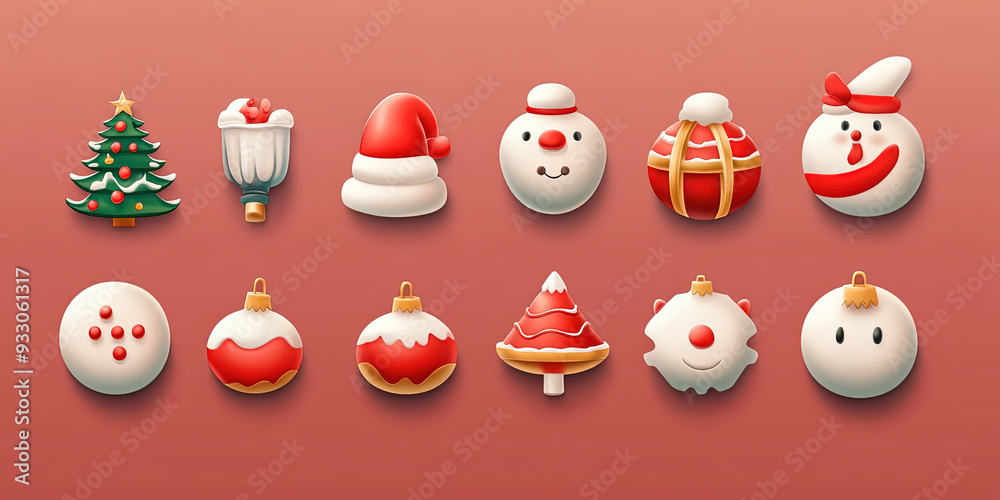 Naklejka premium christmas icons