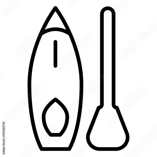 Paddleboarding Icon Style