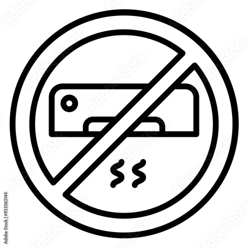 No Air Conditioning Icon Style