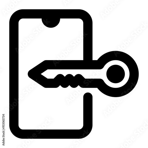 encryption, protection, key, mobile security, smartphone, unlock outline icon