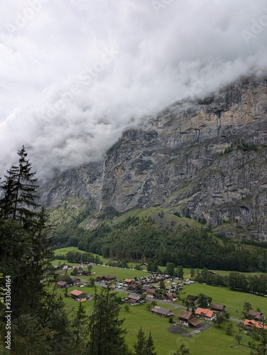 Swiss village in the mountains