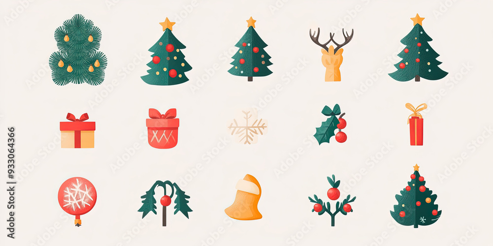 Fototapeta premium christmas icons