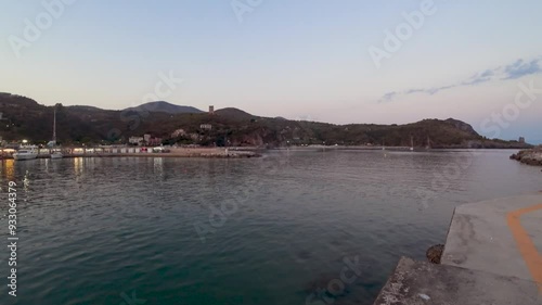 Wharf of the port of Marina di Camerota, Salerno, Italy. Video in 4K. photo