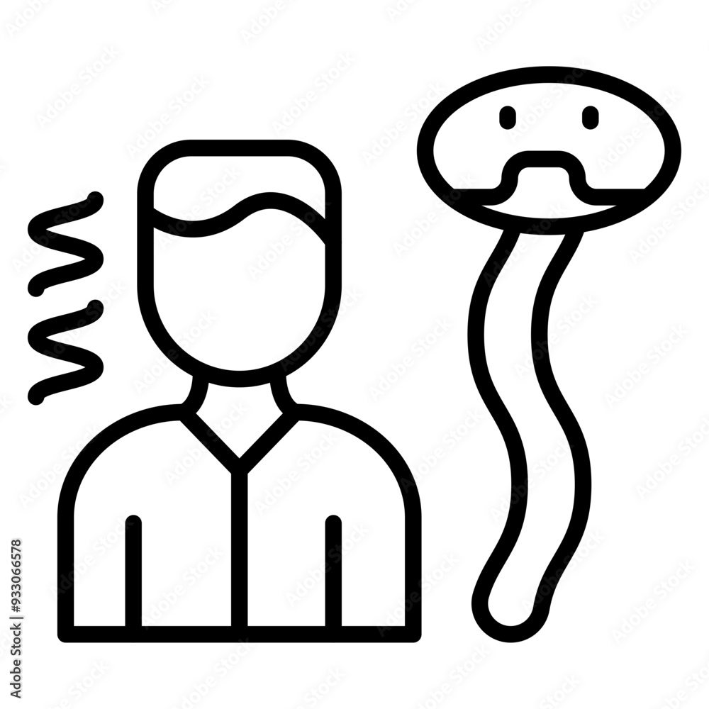 Fototapeta premium Fear Of Snakes Icon Style