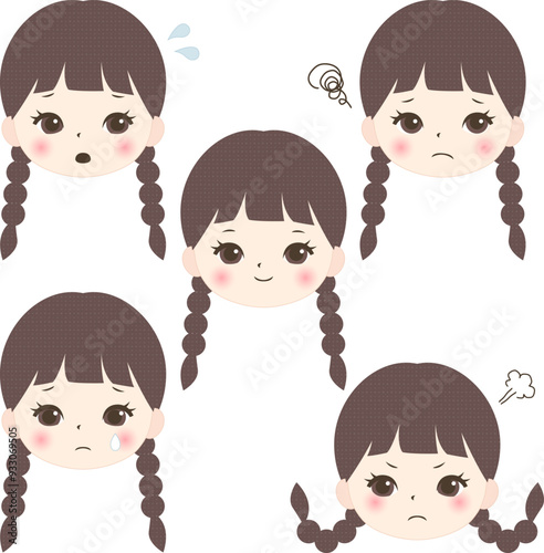 いろんな表情の女の子