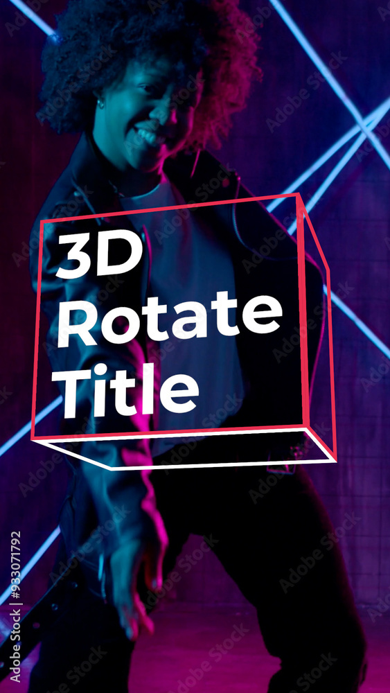 Vertical 3D Rotate Title Stock Template | Adobe Stock