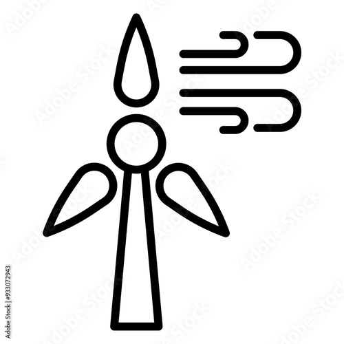 Wind Turbine Icon Style