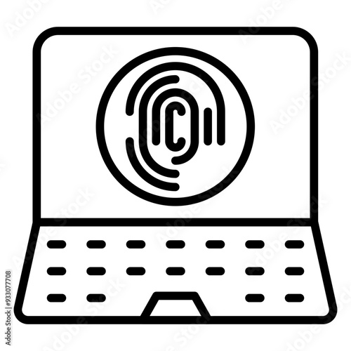 Biometric Laptop Icon Style