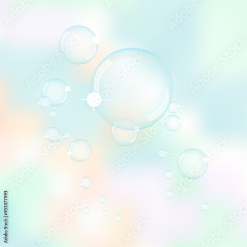 Water bubbles set. Air water bubbles wallpaper.