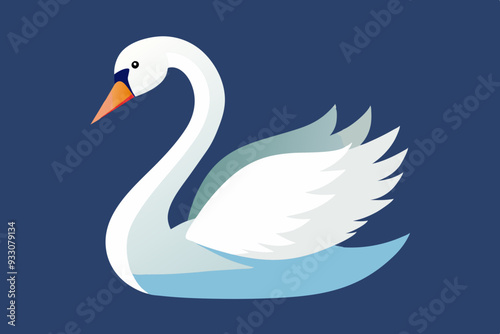 Swan  vector art and illustration photo