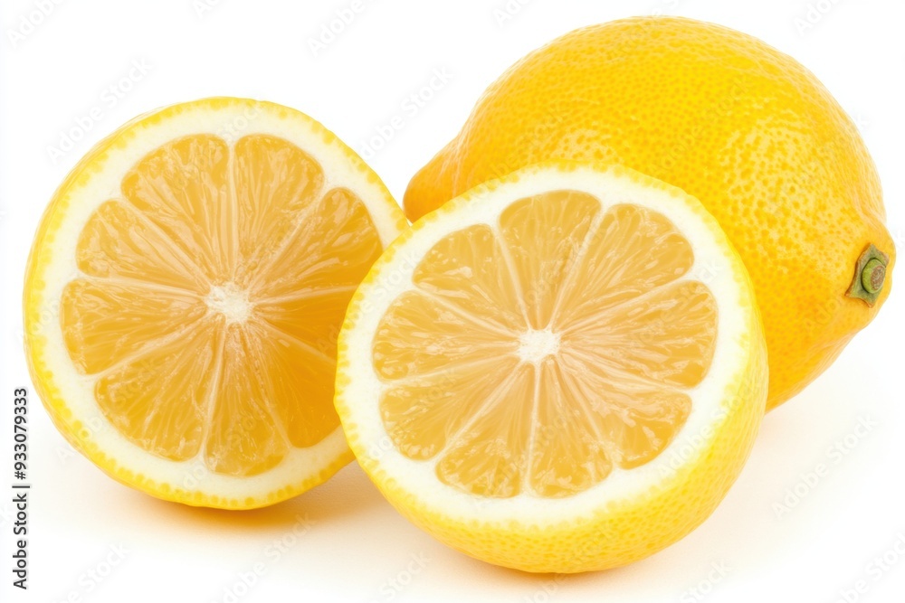 Fresh sliced lemon on white background Fresh sliced lemon on white background