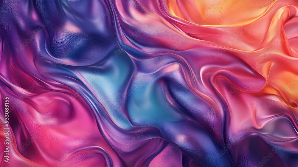 Obraz premium Dynamic 3D Abstract Background with Colorful Liquid Waves.