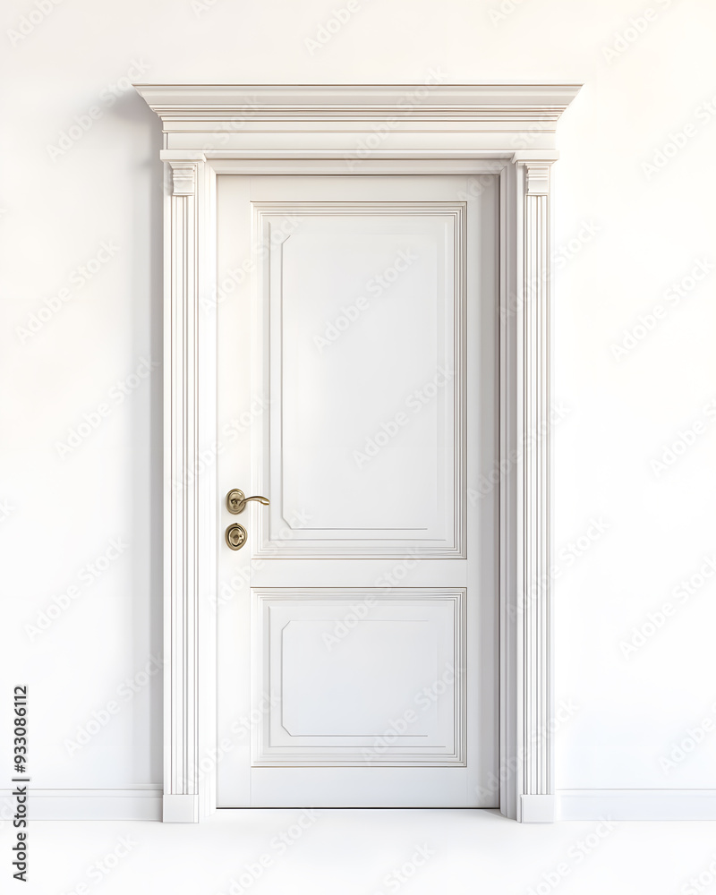 Classic white framed door isolated on white background Classic white framed door isolated on white background