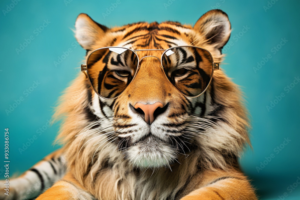 Creative animal concept animal with glasses Creative animal concept animal with glasses