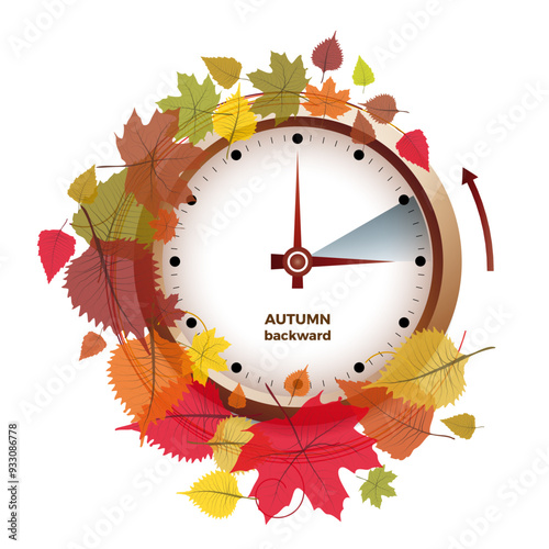 Vector illustration of a clock showing the time change