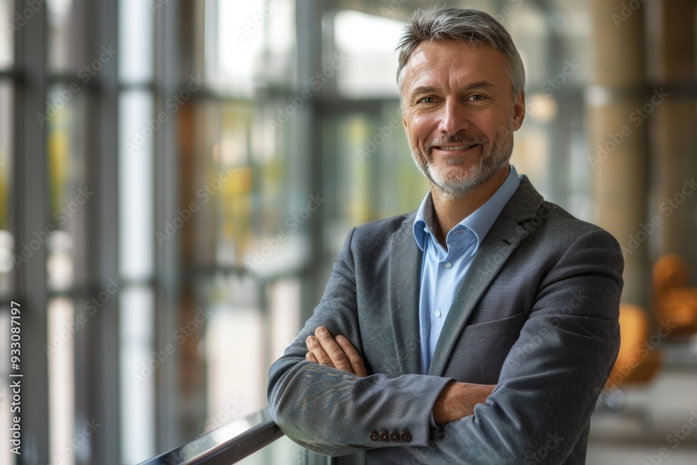Confident human resources professional portrait of a happy man with arms confidently crossed Confident human resources professional portrait of a happy man with arms confidently crossed