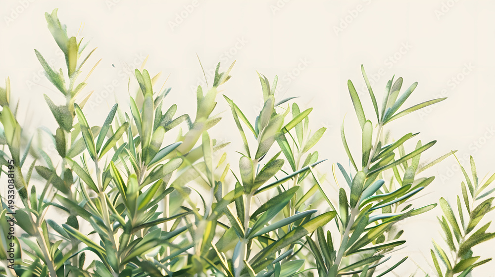 Fototapeta premium Rosemary Bush Watercolor Style