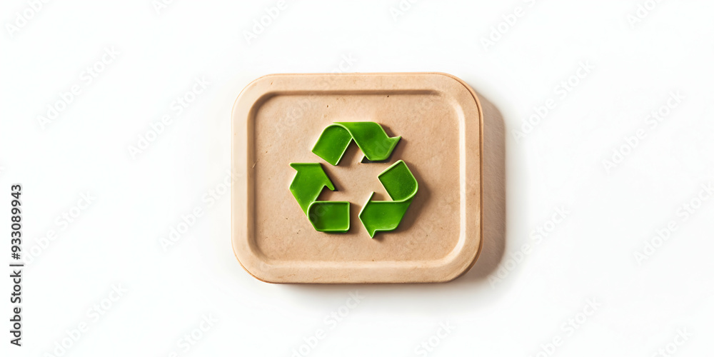 3d Flat icon as Biodegradable packaging and a recycle symbol symbolizing eco friendly packaging with ample space for text. concept as Biodegradable packaging with a recycle symbol representing eco fri 3d Flat icon as Biodegradable packaging and a recycle symbol symbolizing eco friendly packaging with ample space for text. concept as Biodegradable packaging with a recycle symbol representing eco fri