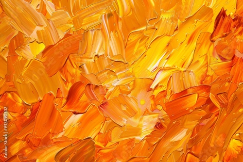 Impasto abstract autumn colors painting texture closeup  vibrant orange fall background illustration