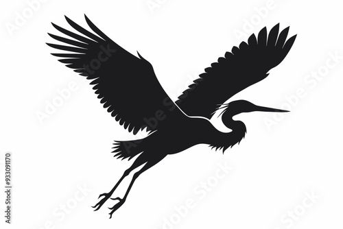 Heron bird vector art and illustration photo