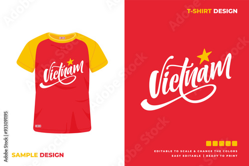 vietnam lettering t shirt design