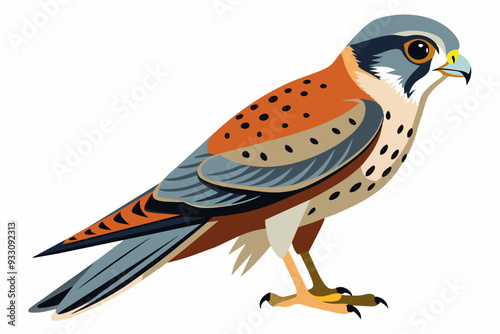 kestrel Bird vector art and illustration