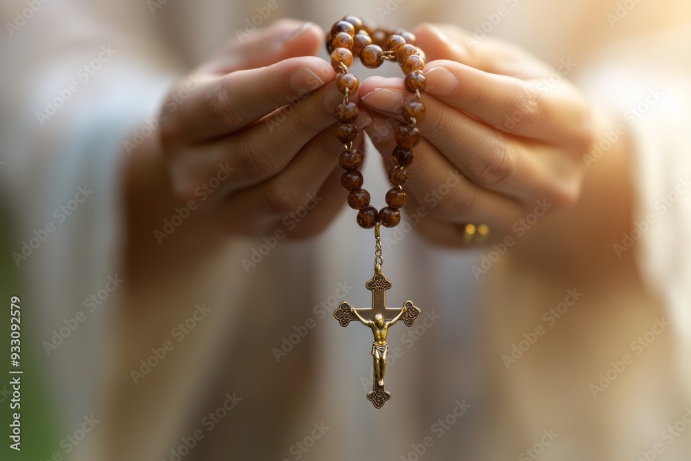 Close-up of hands with crucifix, symbolizing faith and the power of prayer. Close-up of hands with crucifix, symbolizing faith and the power of prayer.