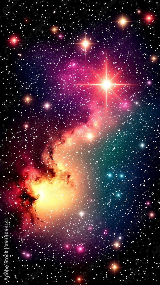 Naklejka premium Cosmic Nebula with Stars and Stardust