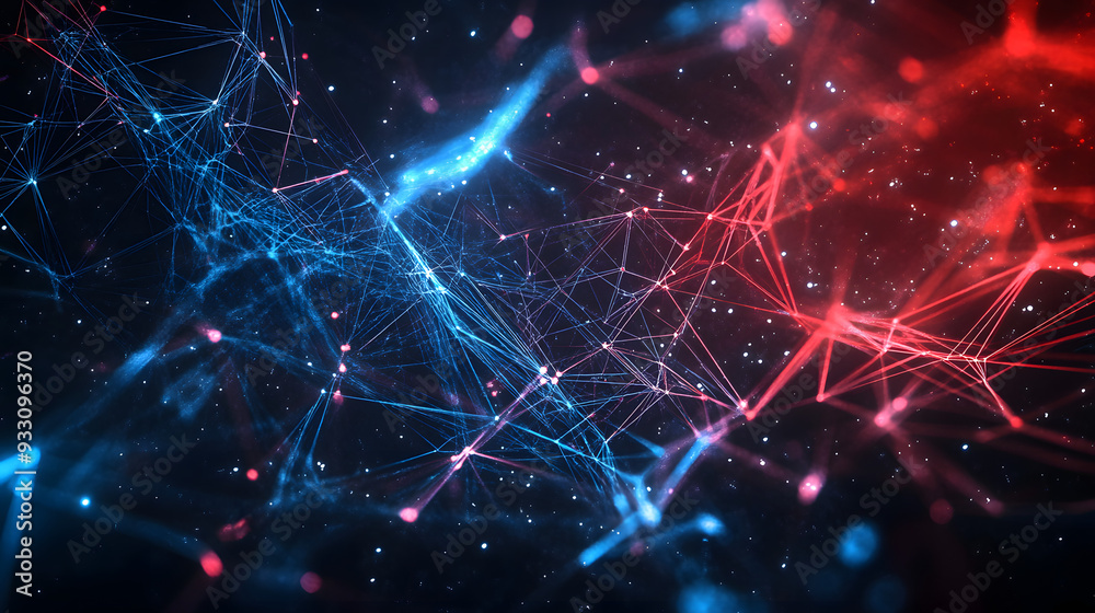 Obraz premium blue digital background technology technological operations neural networks AI big data transmission encryption archives web internet visual science cyber connection technology computer coding virus