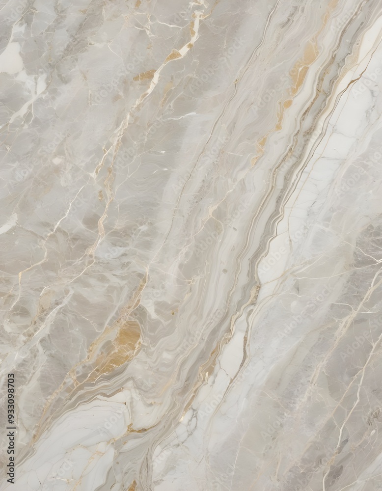 Naklejka premium Marvel gris supreme marble slab featuring gray base with elegant white, silver, and beige veining, texture of stone