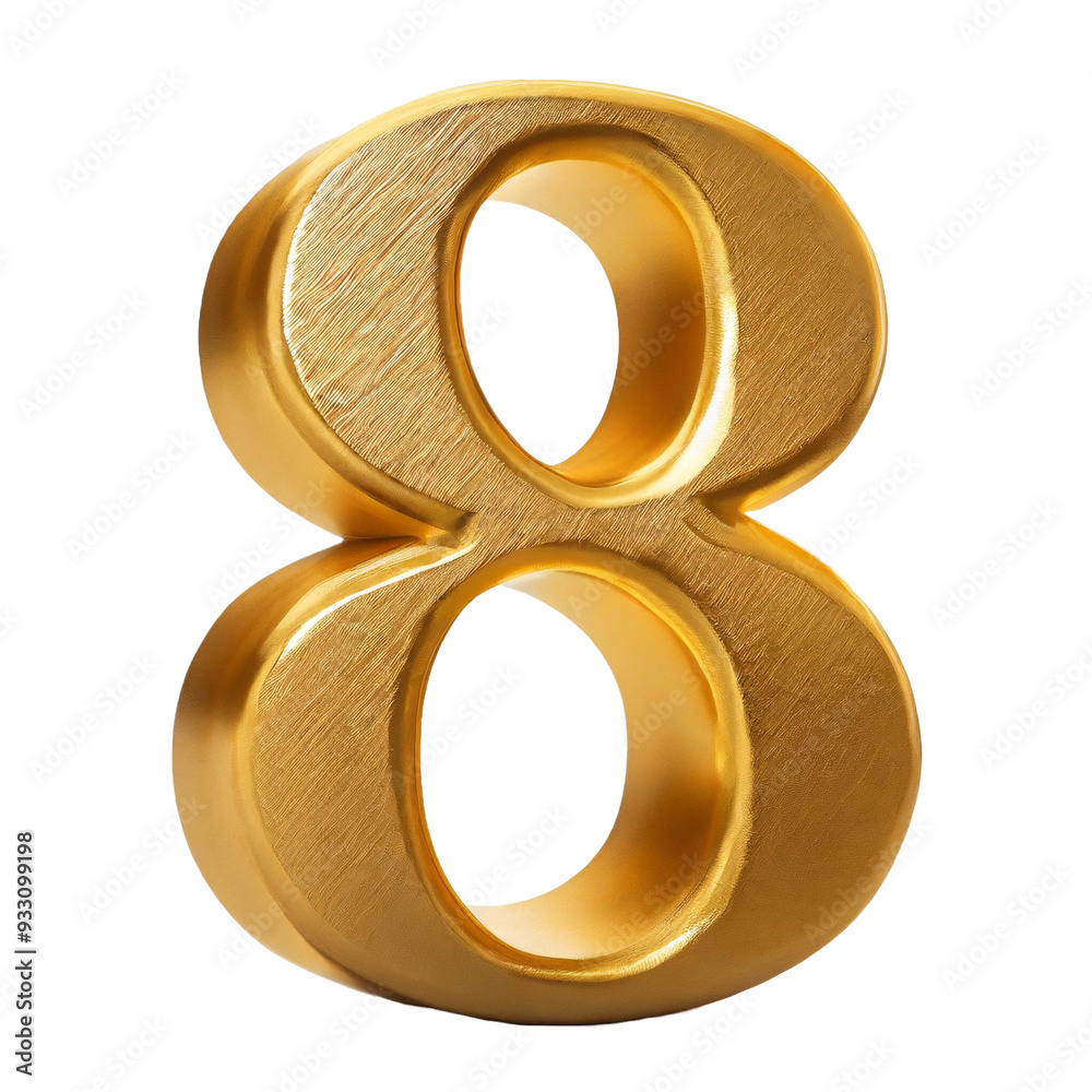 3d golden number seven or letter 8 on white 3d golden number seven or letter 8 on white