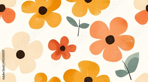 Seamless Pattern Blooming Boho: A Watercolor Floral Fantasy 