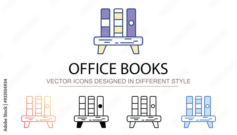 Office Books icon design with white background stock illustration Office Books icon design with white background stock illustration