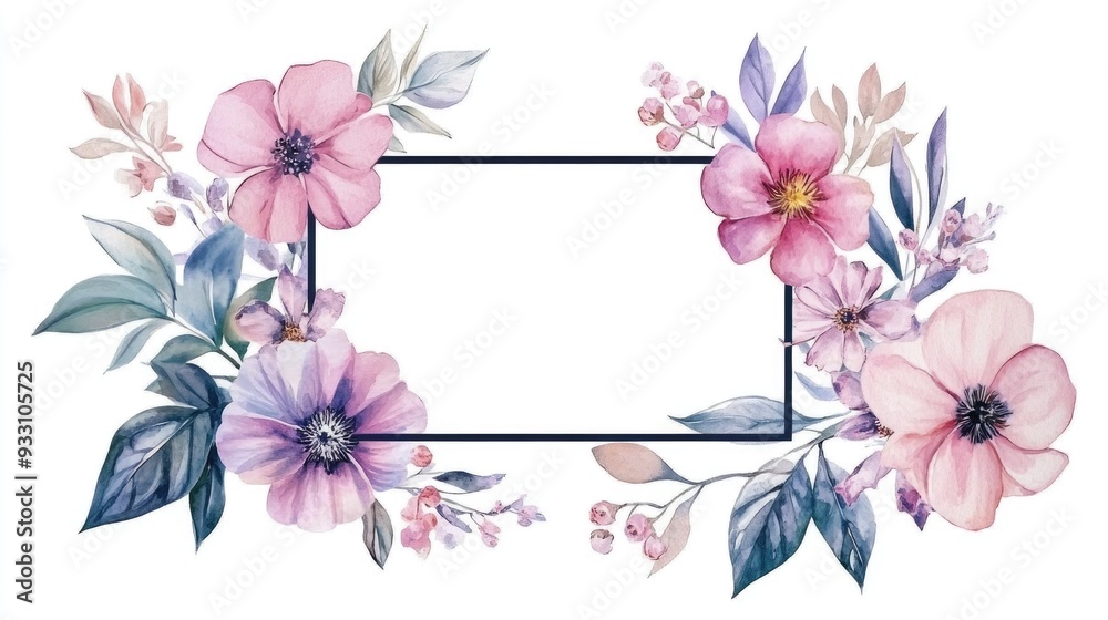 Floral bouquets featuring botanical flowers Isolated wild spring leaves and wildflowers Set of watercolor background illustrations Aquarelle fashion drawing isolated Square frame border with cryst Floral bouquets featuring botanical flowers Isolated wild spring leaves and wildflowers Set of watercolor background illustrations Aquarelle fashion drawing isolated Square frame border with cryst