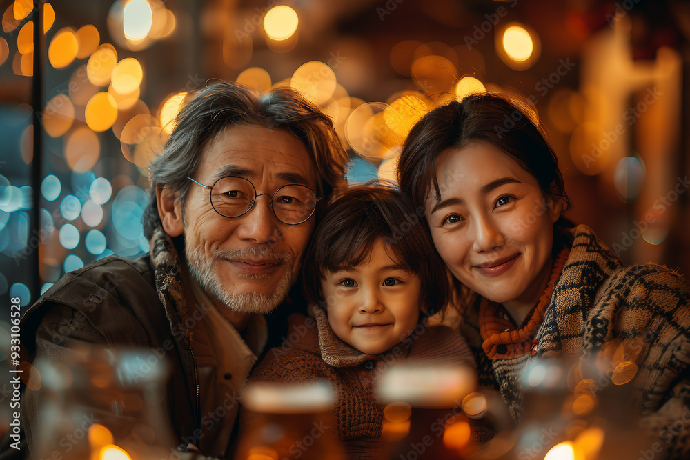 AI generated image of a family eating a special dinner together for a holiday or celebration party
