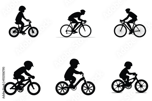 Baby kids bicycle silhouette photo