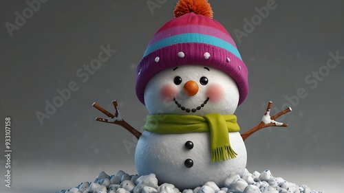 snowman on the snow