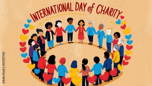 Celebrating Unity and Kindness on International Day of Charity with Diverse People Holding Hands