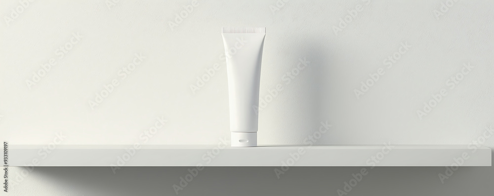 Blank Mock up of toothpaste white tube on a minimalist bathroom background Blank Mock up of toothpaste white tube on a minimalist bathroom background